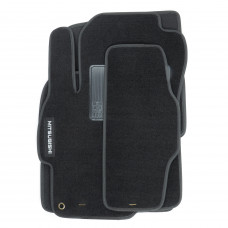 Килимки текстиль MB Lancer (X) 2007- Чорні "GRIP"(основа липучка) Ворс стрижений.