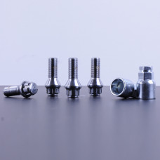 Болт секретний 14х1,5х28 хром конус (2 ключі) (4 шт) (блиск) Skoda/Audi/VW "Walline" 374110 H2