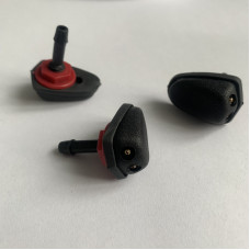 Форсунка на капот "гайка пластик" 2-струменева/Мерседес/Форд універсальна (з червоною гайкою)