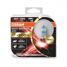 Лампа 12V H7 55W +200% Night Breaker "Osram" (Box-2шт) (64210NB200-HCB) (червона уп) АКЦІЯ