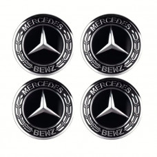 Наклейка на ковпаки MERS (60мм) чорна з колоском (4шт)