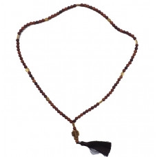 Чотки на 100 бусин коричневе деревоі з хрестиком дрібні (50см)