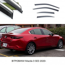 Дефлектори вікон Mazda 3 SED 20- П/K скотч "FLY" "молдинг із нерж.сталі 3D"BMDM32023-W/S(44-45)
