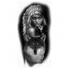 Наліпка "Дівчина та вовк" 48*25 см (1шт) нт 0007