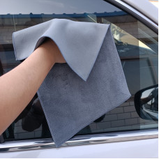 Серветка універсальна мікрофібра 30х40 "JYM" Сіра (двостороння- короткий+довгий ворс)