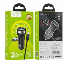 АЗП Hoco Z40 + кабель Micro USB (Чорний)