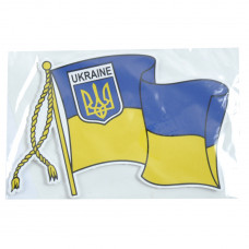 Наліпка "Прапор України" з шевронами 15х10см (10шт/уп)