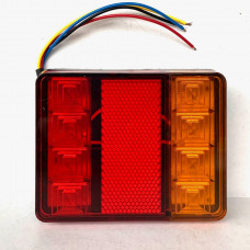 Задній ліхтар квадратний 12/24V (120*95*23мм) LED-8 SQ-0010 з ПРОВОДОМ (2шт/уп)