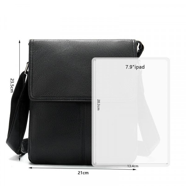 Сумка-мессенджер кожаная Vintage 20015 Черная