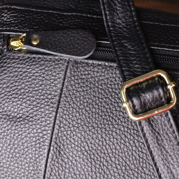 Качественная сумка из натуральной кожи для стильных женщин Vintage 22972 Черный