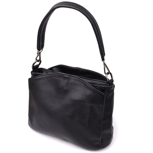 Сумка на плечо из натуральной кожи для женщин Vintage 23007 Черный