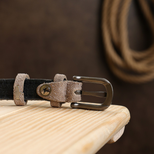 Женский замшевый ремень Vintage 20771 Серый