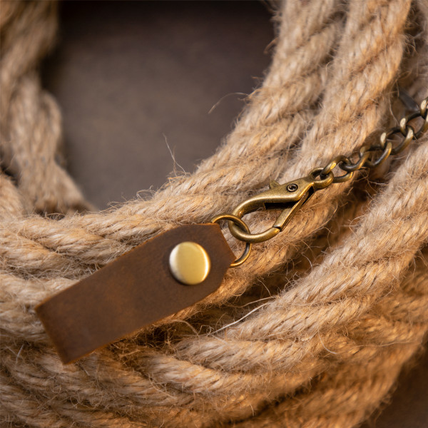 Портмоне унисекс с цепочкой матовое Vintage 20439 Коричневое