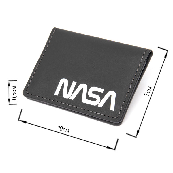 Кожаная обложка для автодокументов с логотипом NASA GRANDE PELLE 11490 Черный