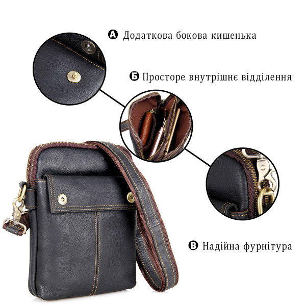 Сумка мужская Vintage 14408 Черная