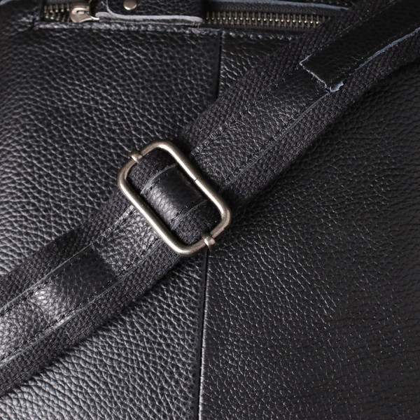 Деловая мужская сумка с ручкой для переноса в руке из натуральной кожи Vintage 23034 Черный