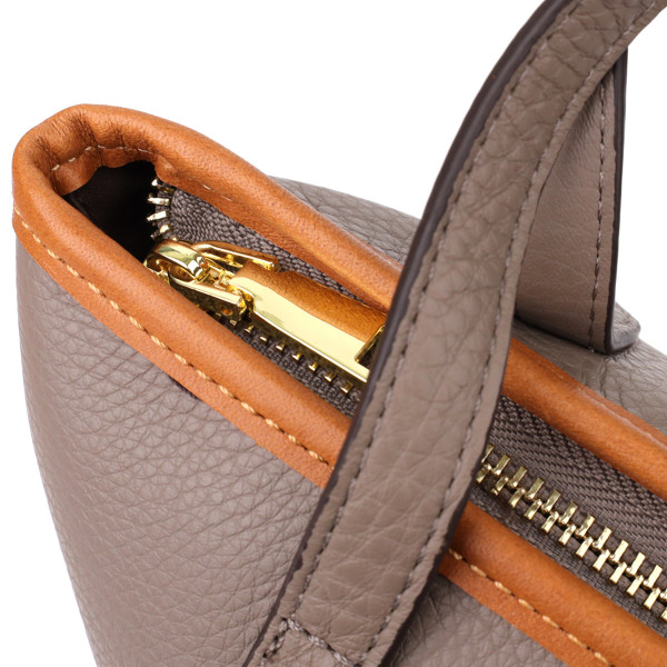 Практичная вместительная сумка из натуральной кожи для женщин Vintage 22998 Серый