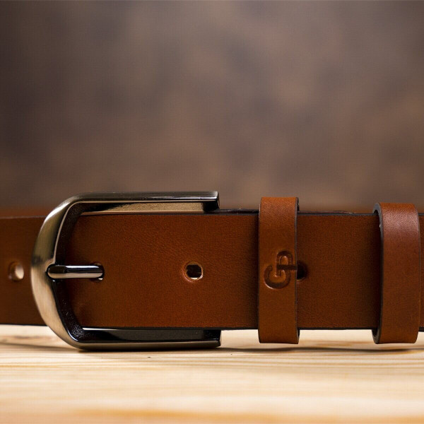 Мужской ремень Grande Pelle 20094 Коричневый