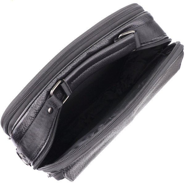 Мужская сумка с ручкой для переноса в руке из натуральной кожи Vintage 23026 Черный