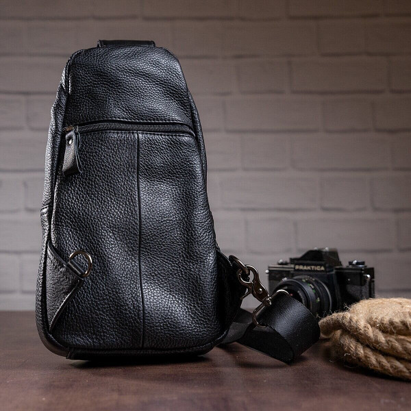 Сумка мужская из кожи через плечо Vintage 14784 Черная