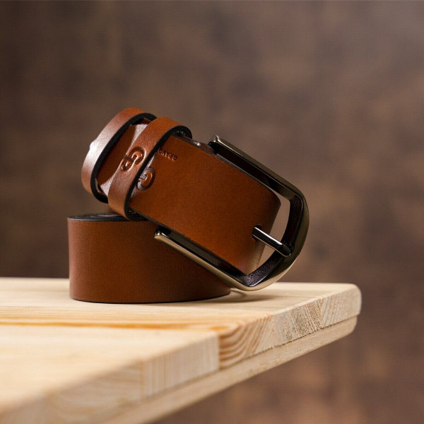 Мужской ремень Grande Pelle 20094 Коричневый