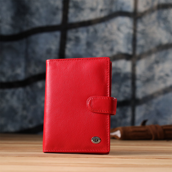 Красивая обложка на документы для женщин из натуральной кожи ST Leather 23118 Красный