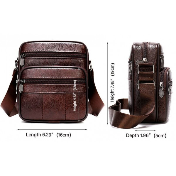 Сумка мужская кожаная Vintage 14987 Коричневая