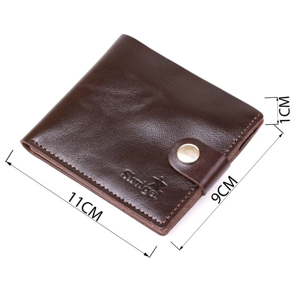 Кожаное мужское портмоне Shvigel 16443 Коричневый