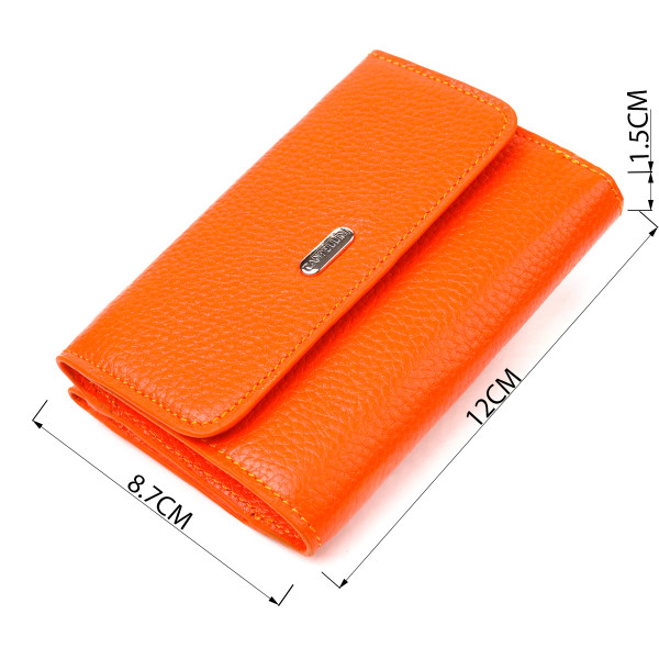 Молодежный кошелек из натуральной кожи флотар CANPELLINI 21594 Оранжевый