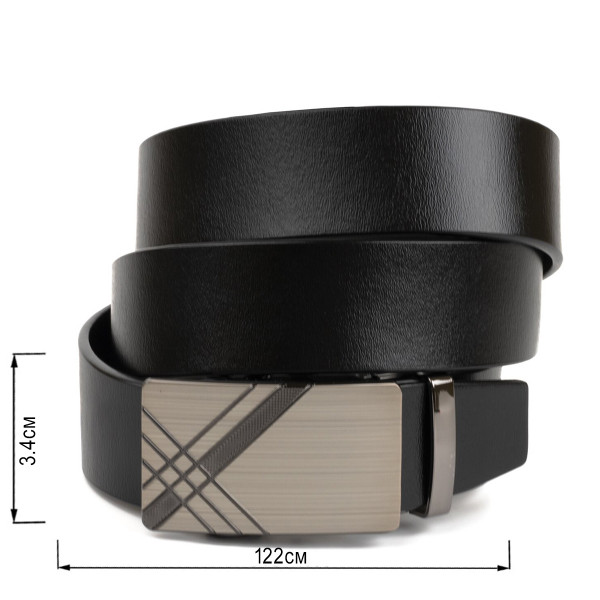 Ремень мужской c затемненной металлической пряжкой Vintage 20208 Черный