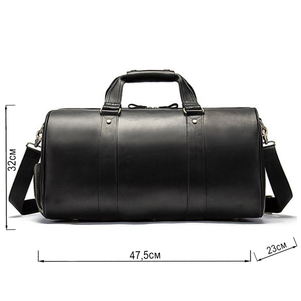 Сумка дорожная мужская кожаная Vintage 14894 Черная