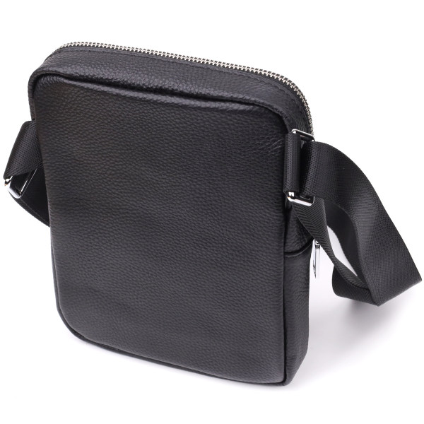 Удобная вертикальная сумка для мужчин из натуральной кожи Vintage 22862 Черный