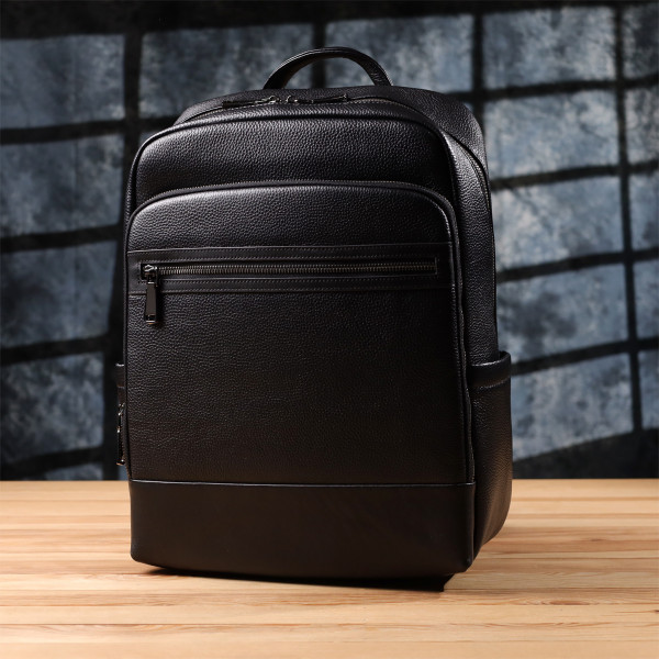 Городской рюкзак унисекс из натуральной кожи Vintage 23046 Черный