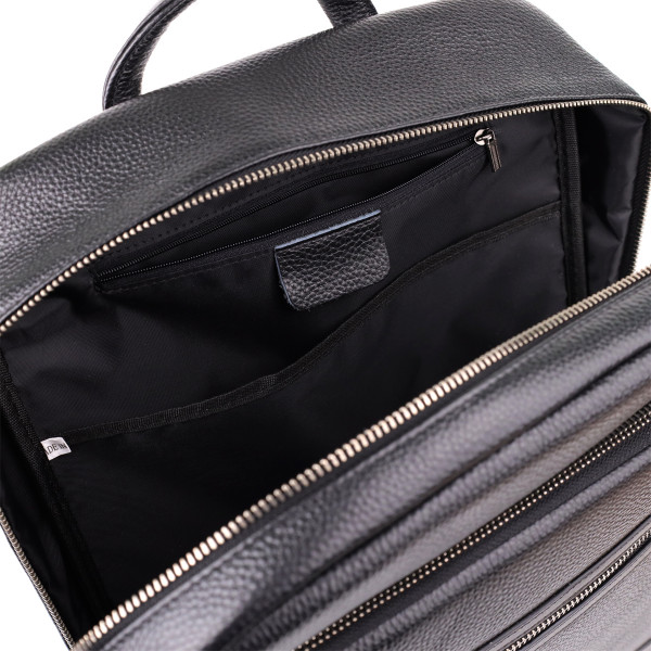 Городской рюкзак унисекс из натуральной кожи Vintage 23046 Черный