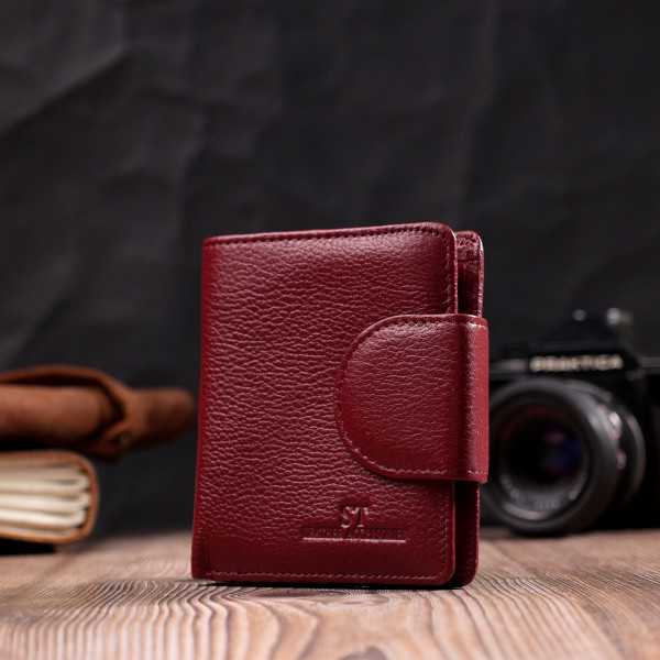 Женский кошелек вертикального типа из натуральной кожи ST Leather 22452 Бордовый
