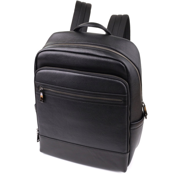 Городской рюкзак унисекс из натуральной кожи Vintage 23046 Черный