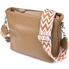 Жіноча шкіряна сумка на плече для повсякденного носіння Vintage 22912 Бежевий