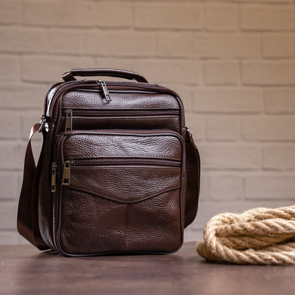 Мессенджер кожаный 14991 Vintage Коричневый