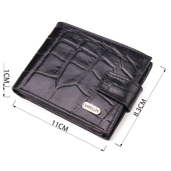 Кошелек мужской из натуральной фактурной кожи CANPELLINI 21511 Черный