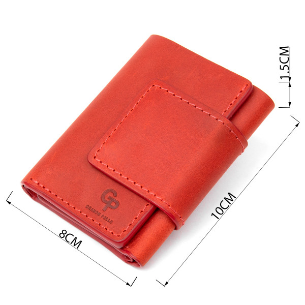 Матовое винтажное портмоне GRANDE PELLE 11459 Красный