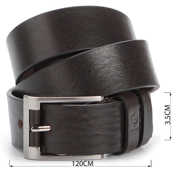 Мужской элитный кожаный ремень GRANDE PELLE 00776 Коричневый