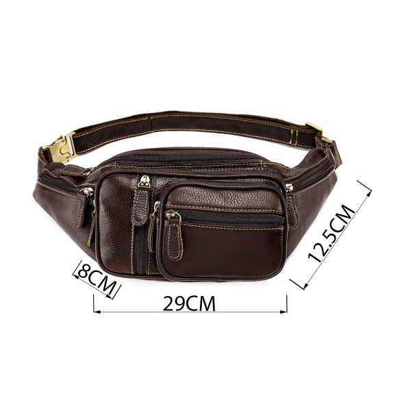 Поясная cумка объемная мужская Vintage 14860 Коричневая