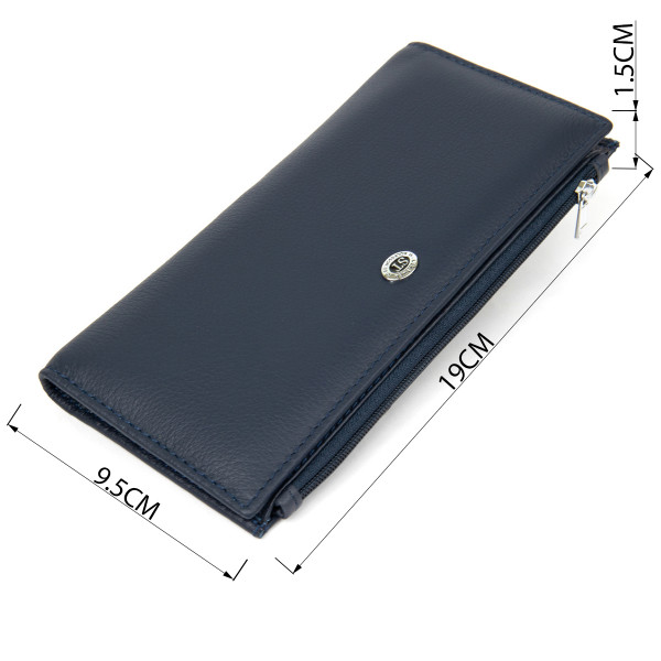 Стильный женский кожаный кошелек ST Leather 19382 Темно-синий