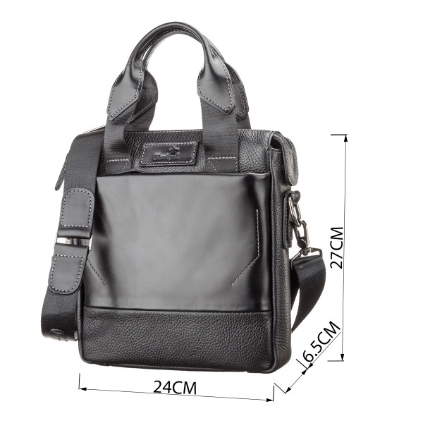 Сумка мужская SHVIGEL 11121 кожаная Черная