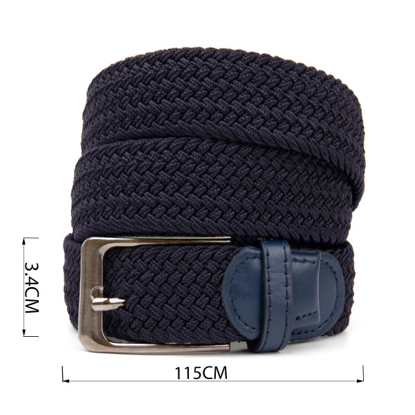 Текстильный мужской ремень классика Vintage 20526 Темно-синий