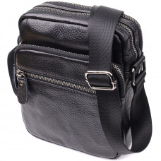 Мужская сумка на плечо из натуральной кожи Vintage 23020 Черный