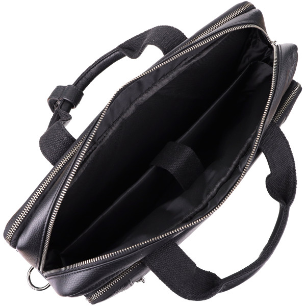 Удобный портфель для мужчин из натуральной кожи Vintage 23042 Черный