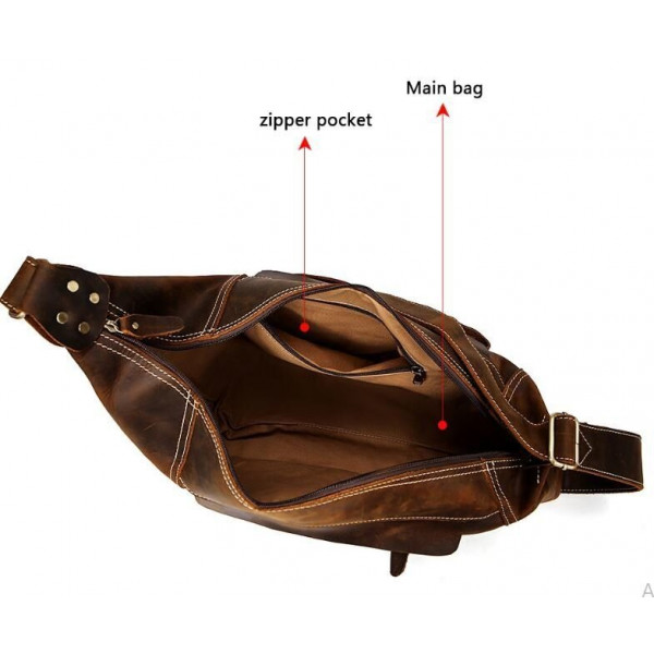 Мужская винтажная сумка через плечо Vintage 14782 Коричневая