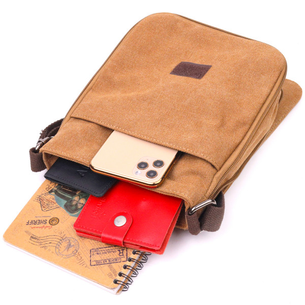 Функциональная мужская сумка из текстиля 21268 Vintage Коричневая