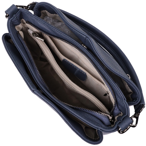 Стильная сумка на плечо из натуральной кожи для женщин Vintage 23009 Синий